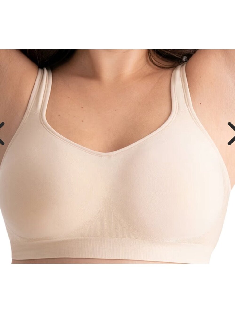 Truekind® Daily Comfort Wirefree Shaper Bra Tan Beige Nude Sz SM 10022 NWOT